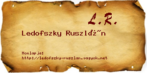 Ledofszky Ruszlán névjegykártya
